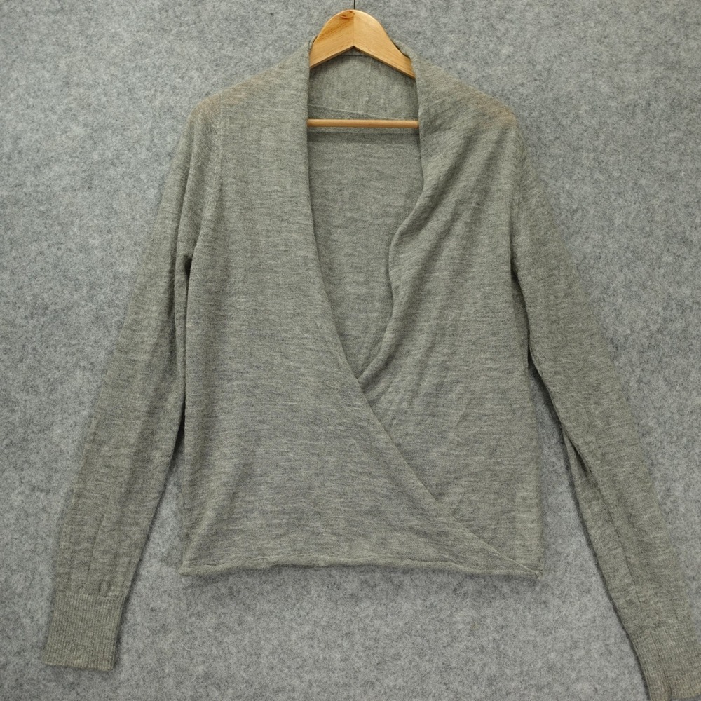 Soft Cozy Drape Wrap Top Womens XL Gray Mohair Wool Heathered French Connection